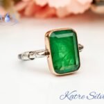 Paraiba Tourmaline Ring with Knitted Edges, Green Tourmaline, Jewelry Ring, Statement Rings, Promise Ring, Green Diamond Ring, Gift for Women