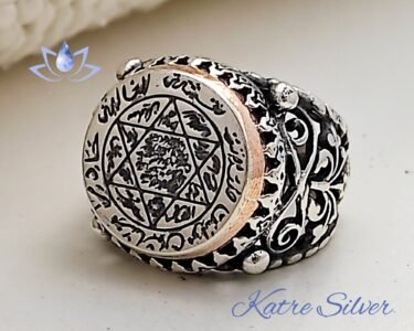 solomon seal ring 925 sterling silver talisman mens ottoman ring