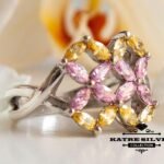 Marquise Stone Ring, Marquise Ring, Pink Stone Ring, Birthstone Ring, Anniversary Ring, Dainty Ring, Designer Ring, Multi Stone Ring, Unique