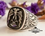 Double-Headed Eagle Ring, Ottoman Ring, Eagle Jewelry, Men's Ring, Silver Mens Ring, Solid Silver Ring, Unique Ring, 925 Silver Ring, Ring - Image 5
