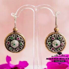 Multi Gem Earrings, Drop Earring, Silver Drop Earrings, Vintage Drop Earring, Statement Earring, Unique Earring, Vintage Style, One of a Kind