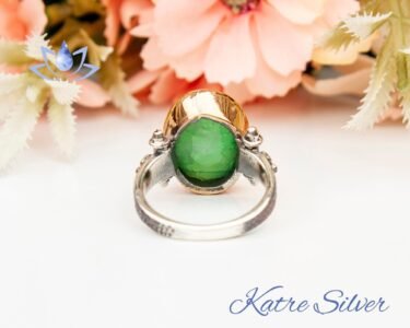 Teardrop Paraiba Tourmaline Oval Cut Aesthetic Design Women Ring, Apatite Ring, Green Unique Ring, Custom Ring, Green Diamond Ring, Gift for - Image 8