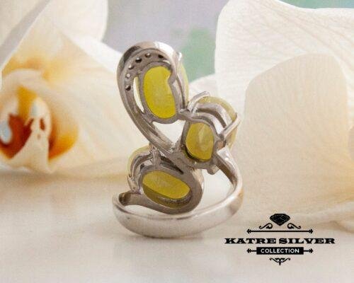 Triple Stone Ring, Three Stone Ring, Oval Cut Ring, Anniversary Ring, Birthstone Ring, Art Deco Ring, 3 Stone Ring, Ring for Women, Unique - Image 9