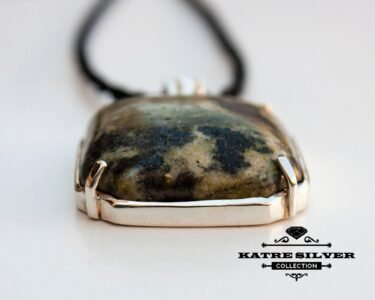 Stunning Serpentine Pendant 925 Sterling Silver – Natural Green Stone Necklace, Unique Statement Pendant Gift for Her - Image 6