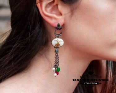 Sea Shell Tassel Jewelry Set 925 Sterling Silver – Handmade Natural Shell Jewelry Set, Long Tassel Statement Jewelry for Women - Image 5