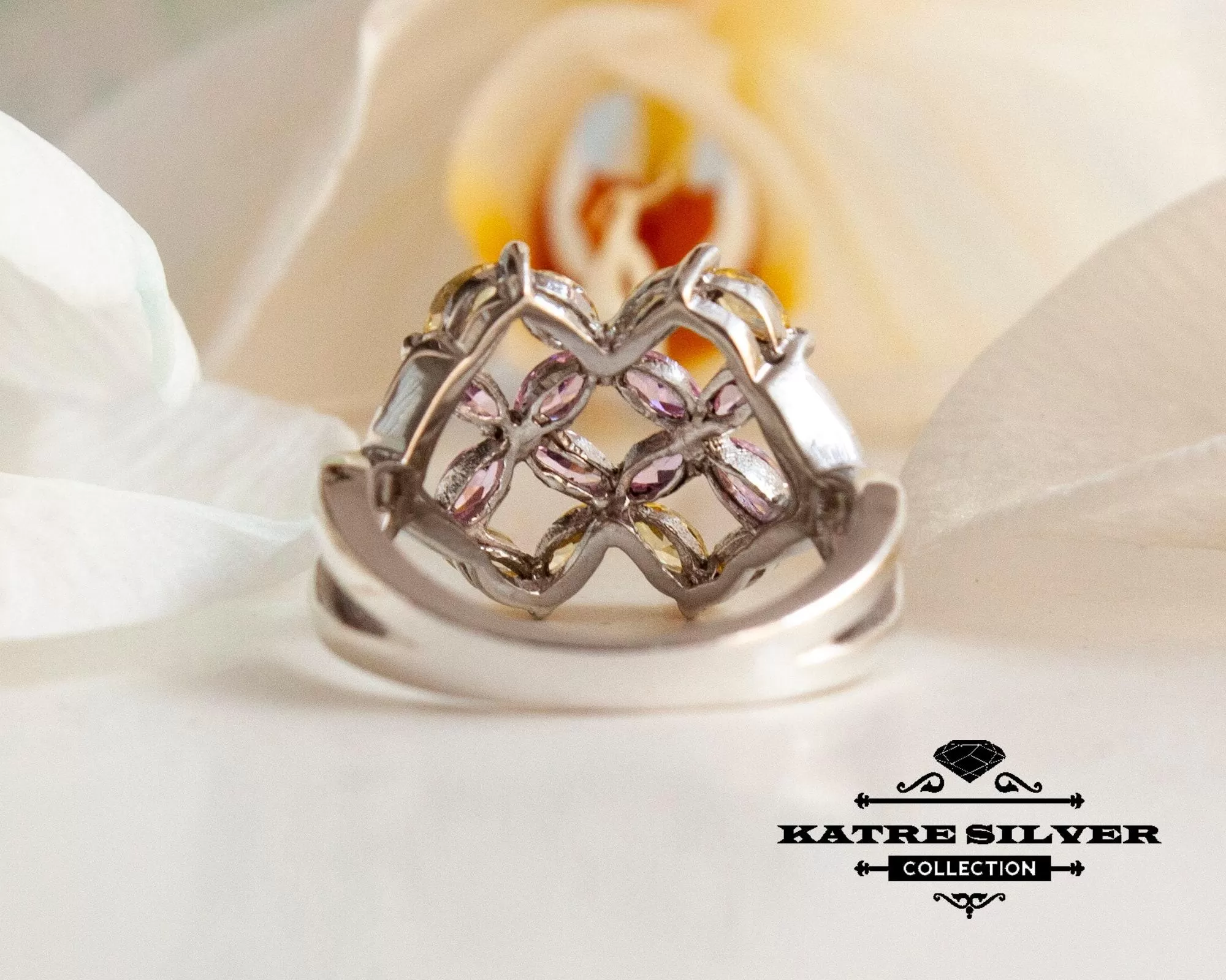 Stunning Marquise Stone Ring 925 Sterling Silver – Pink Gemstone Ring, Elegant Dainty Statement Ring for Her - Image 8