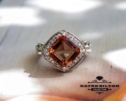 Square Sultanite Ring, Diaspore Ring, Changing Color Ring, Turkish Ring, Square Stone Ring, Solitaire Ring, Art Deco Style, Art Deco Jewelry - Image 6
