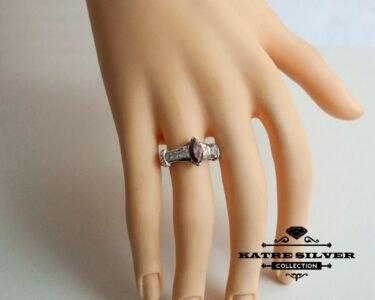 Red Marquise Ring – Stunning 925 Sterling Silver Dainty Promise Ring, Elegant Red Stone Solitaire Ring Gift for Women - Image 4