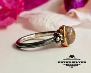 Golden Rutile Quartz Ring, Rutilated Quartz, Gemstone Ring, Quartz Ring, Dainty Ring, Quartz Jewelry, Natural Stone Ring, Unique Ring, Ring - Image 6