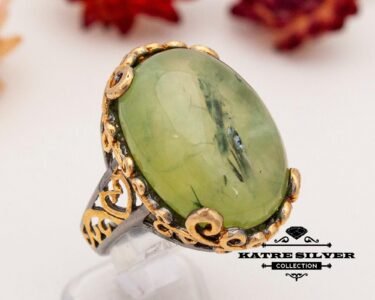 Prehnite Ring, Statement Ring, Gemstone Ring, Sterling Silver Ring, Handmade Ring, Prehnite Jewelry, Prehnite, Gift for Her