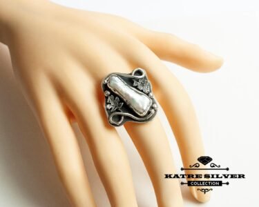 Ocean Pearl Ring – Stunning 925 Sterling Silver Handmade Statement Ring, Elegant Nautical Jewelry Gift for Women - Image 2