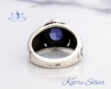 Men's Ring with Blue Kyanite Stone, Raw Stone Ring, Blue Kyanite, Meditation Ring, Blue Kyanite Jewelry, Lucky Ring, Gift for Men - Image 8