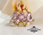 Marquise Stone Ring, Marquise Ring, Pink Stone Ring, Birthstone Ring, Anniversary Ring, Dainty Ring, Designer Ring, Multi Stone Ring, Unique - Image 3