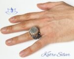 Sterling Silver Men Ring, Solomon Seal Ring, Solomons Talisman Ring, Turkish Handmade Silver, Ottoman Mens Ring, Gift for Him - Image 2