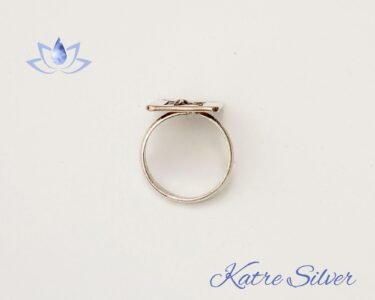 Silver Wave Ring, Modern Silver Ring, Rectangular Shaped Ring, Statement Ring, Hammered Ring, Handmade Ring, Solid Silver Ring - Image 9