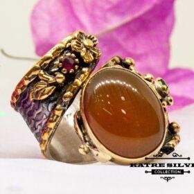 Boho Agate Ring, Agate Ring, Boho Ring, Statement Ring, Boho Jewelry, Agate Jewelry, Vintage Ring, Unique Ring, Handmade Ring, Adjustable Ring