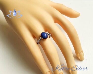Oval Lapis Ring, Silver Lapis Ring, Lapis Lazuli Ring, Lapis Ring, Statement Ring, Handmade Ring, 925 Sterling Silver, Blue Stone Ring, Oval - Image 2
