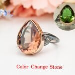 Zultanite Ring with Pear Cut Engagement Ring, Vintage Ring, Color Changing Diaspore Gem, Hand Made Ring, Color Changing Ring, Gift for Her