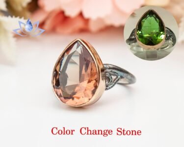 pear zultanite ring 925 sterling silver color changing gemstone engagement ring