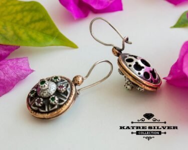 Multi Gem Earrings, Drop Earring, Silver Drop Earrings, Vintage Drop Earring, Statement Earring, Unique Earring, Vintage Style, One of a Kind - Image 5