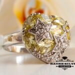 heart star ring 925 sterling silver love heart shaped statement ring