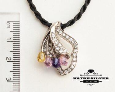 Tricolor Flower Pendant Necklace – Stunning Multicolor Floral Jewelry, Handmade Unique Statement Necklace Gift for Women - Image 7