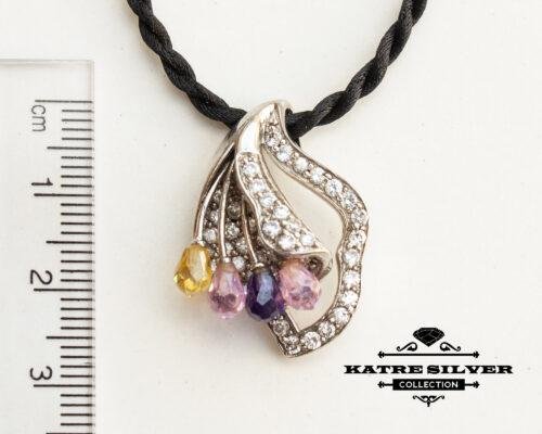 Tricolor Pendant, Tricolor Necklace, Multicolor Pendant, Flower Pendant, Floral Necklace, Flower Jewelry, Made in Turkey - Image 7