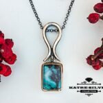 December Dainty Turquoise Navajo Necklace, Genuine Turquoise, Turquoise Pendant, Gemstone Necklace, Boho Necklace, One of a Kind, Handmade