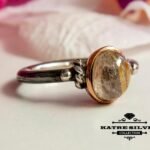 rutilated quartz ring 925 sterling silver natural gemstone ring