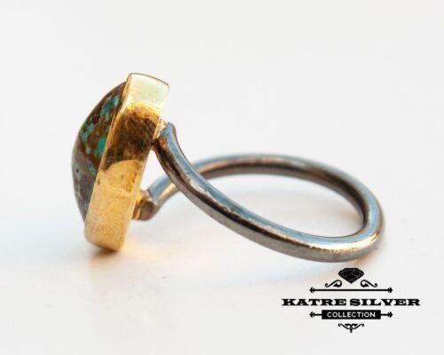 Oval Turquoise Ring, Navajo Ring, Turquoise Ring, Handmade Ring, Turquoise Jewelry, Statement Ring, Boho Ring, Natural Turquoise, Unique Ring - Image 6