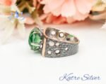 Oval Faceted Cut Green Paraiba Tourmaline Stone Sterling Silver Ring with a Hole, Paraiba Ring, Gift For Her, Paraiba Engagement Ring Promise - Image 7