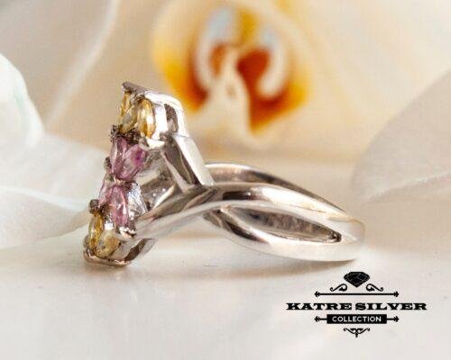 Marquise Stone Ring, Marquise Ring, Pink Stone Ring, Birthstone Ring, Anniversary Ring, Dainty Ring, Designer Ring, Multi Stone Ring, Unique - Image 6