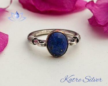 Oval Lapis Ring, Silver Lapis Ring, Lapis Lazuli Ring, Lapis Ring, Statement Ring, Handmade Ring, 925 Sterling Silver, Blue Stone Ring, Oval - Image 4