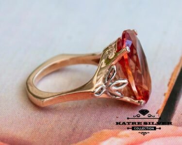 Rose Gold Diaspore Ring, Art Nouveau Ring, Women Ring, Woman Silver Ring, Statement Rose Ring, Handmade Silver Ring, Silver Ring Women, Ring - Image 8