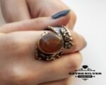 Boho Agate Ring, Agate Ring, Boho Ring, Statement Ring, Boho Jewelry, Agate Jewelry, Vintage Ring, Unique Ring, Handmade Ring, Adjustable Ring - Image 2