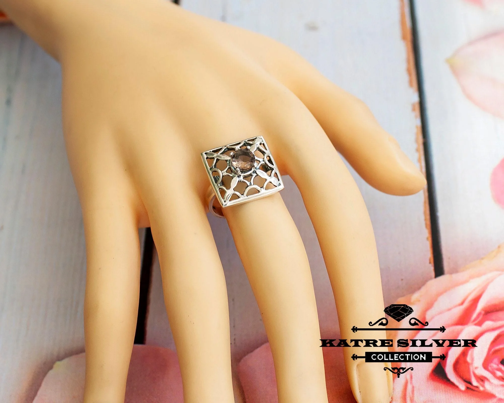 Stunning Diaspore Ring 925 Sterling Silver – Color Changing Gemstone Ring, Turkish Handmade Statement Ring for Her - Image 4