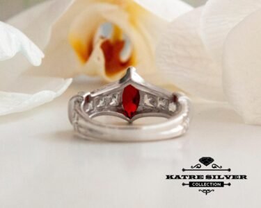 Red Marquise Ring – Stunning 925 Sterling Silver Dainty Promise Ring, Elegant Red Stone Solitaire Ring Gift for Women - Image 8