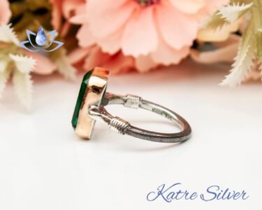 Paraiba Tourmaline Ring 925 Sterling Silver – Handmade Green Tourmaline Statement Ring, Unique Designer Promise Ring for Women - Image 7