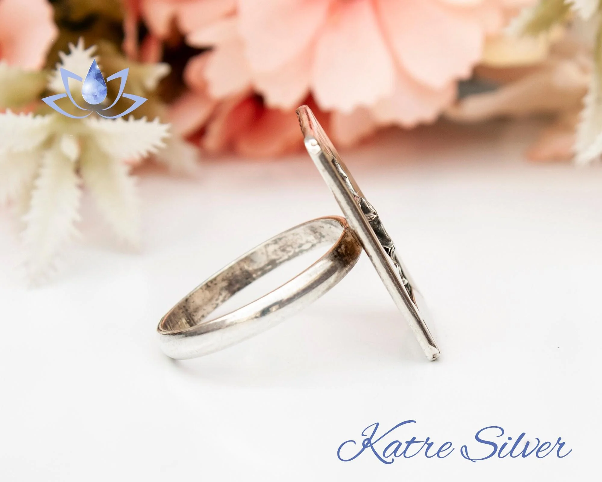 Modern Silver Wave Ring 925 Sterling Silver – Handmade Hammered Statement Ring, Unique Designer Band Ring for Women - Image 6
