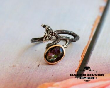 Stunning Mystic Topaz Ring 925 Sterling Silver – Rainbow Topaz Butterfly Ring, Colorful Statement Gemstone Ring for Her - Image 5