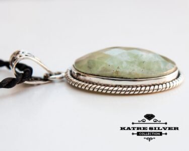 Stunning Green Quartz Pendant 925 Sterling Silver – Handmade Green Gemstone Necklace, Unique Vintage Quartz Jewelry Gift for Women - Image 4