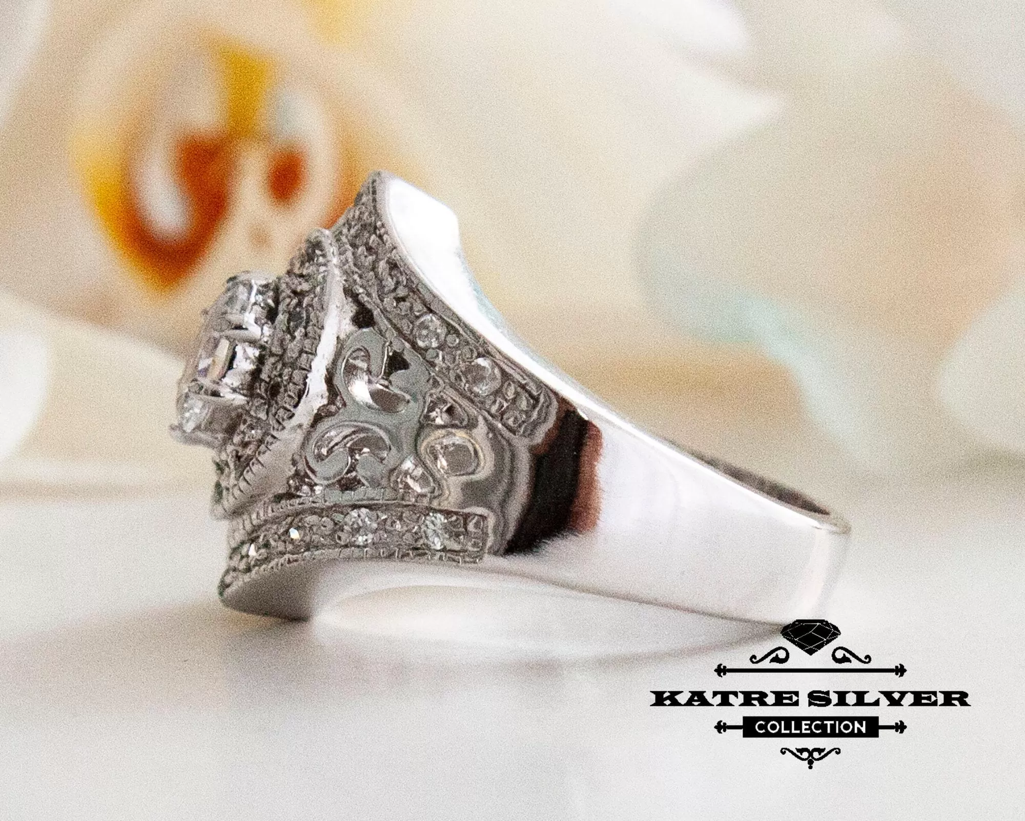 Drops Ring Statement – Stunning 925 Sterling Silver Modern Boho Ring, Unique Handmade Large Designer Ring Gift for Women - Image 7