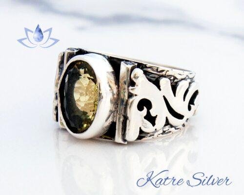 Lemon Quartz Ring, Yellow Stone Ring, Quartz Jewelry, Lemon Quartz Healing, Cocktail Ring, Citrine Rings, Gift for Men - Image 5