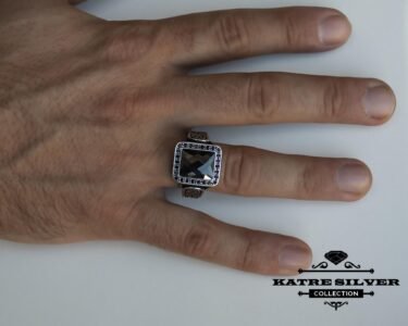 Ottoman Men 925K Silver Ring, Turkish Ring, Onyx Men Ring, Mens Stone Ring, Black Stone Ring, Statement Ring, Mens Silver Ring, Gift for Men - Image 2