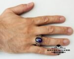 Turkish Handmade Silver Men Ring, Mens Handmade Ring, Purple Amethyst Ring, Ottoman Mens Ring, Gift for Him, 925k Sterling Silver Ring - Image 2