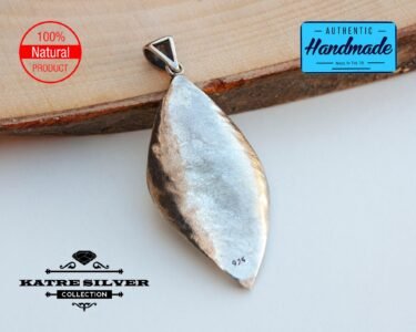 Unique Turquoise Pendant Necklace 925 Sterling Silver – Handmade Oxidized Silver Gemstone Pendant Gift for Her - Image 6