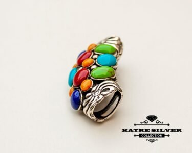 Best Multistone Pendant 925 Sterling Silver – Colorful Gemstone Necklace, Handmade Vintage One of a Kind Jewelry Gift for Her - Image 6