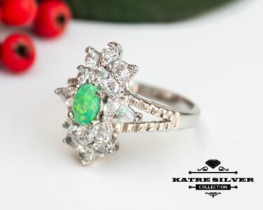 Stunning Green Opal Silver Ring 925 Sterling Silver – Handmade Vintage Gemstone Ring, Unique Statement Jewelry Gift for Her - Image 3