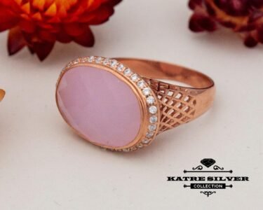 Best Rose Quartz Silver Ring 925 Sterling Silver – Pink Gemstone Statement Ring, Handmade Romantic Jewelry Gift for Her - Image 5