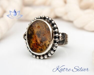 Natural Baltic Amber Ring, Beauty of Nature, Historical Fossil, Perfect Amber Gift For Unisex, Sterling Silver Ring, Beautiful Stone Gift - Image 5